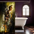 thumbnail image 3 of Manfei Gothic Dragon Animals Shower Curtain 72Wx78L,Vintage Rose Skull Bath Curtain,Green Brown, 3 of 5