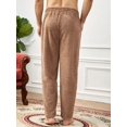 thumbnail image 2 of Pantalon Pyjama en Peluche à Taille Élastique Solide pour Hommes, 2 of 5