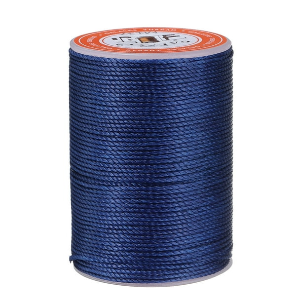Hilo encerado de cuero Uxcell de 0.8mm, 197 Yards / 60 Yards, hilo de poliéster encerado, hilo de lino, azul zafiro