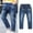 Blue, variant on Luogg Boys Jeans Kids Denim Pants With Front Back Pockets Comfortable Stretchable Casual Trousers For Toddler To Big Child Durable Washed Long Pants For Autumn Daily Wear Boys Cargo Pants 2-3 Years