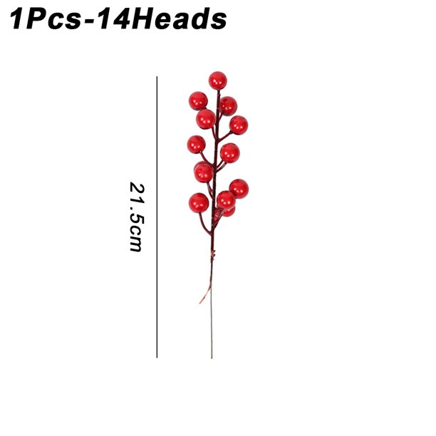 10/1 piezas de ramo de flores artificiales de frutos rojos, ramas de estambre de plantas falsas para adornos de mesa para el hogar, decoraciones para fiestas de Navidad y Año Nuevo