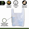 thumbnail image 3 of 200 Large Plastic Grocery T-Shirt Bags with Handles - Plain White 12" x 6" x 21", 3 of 4
