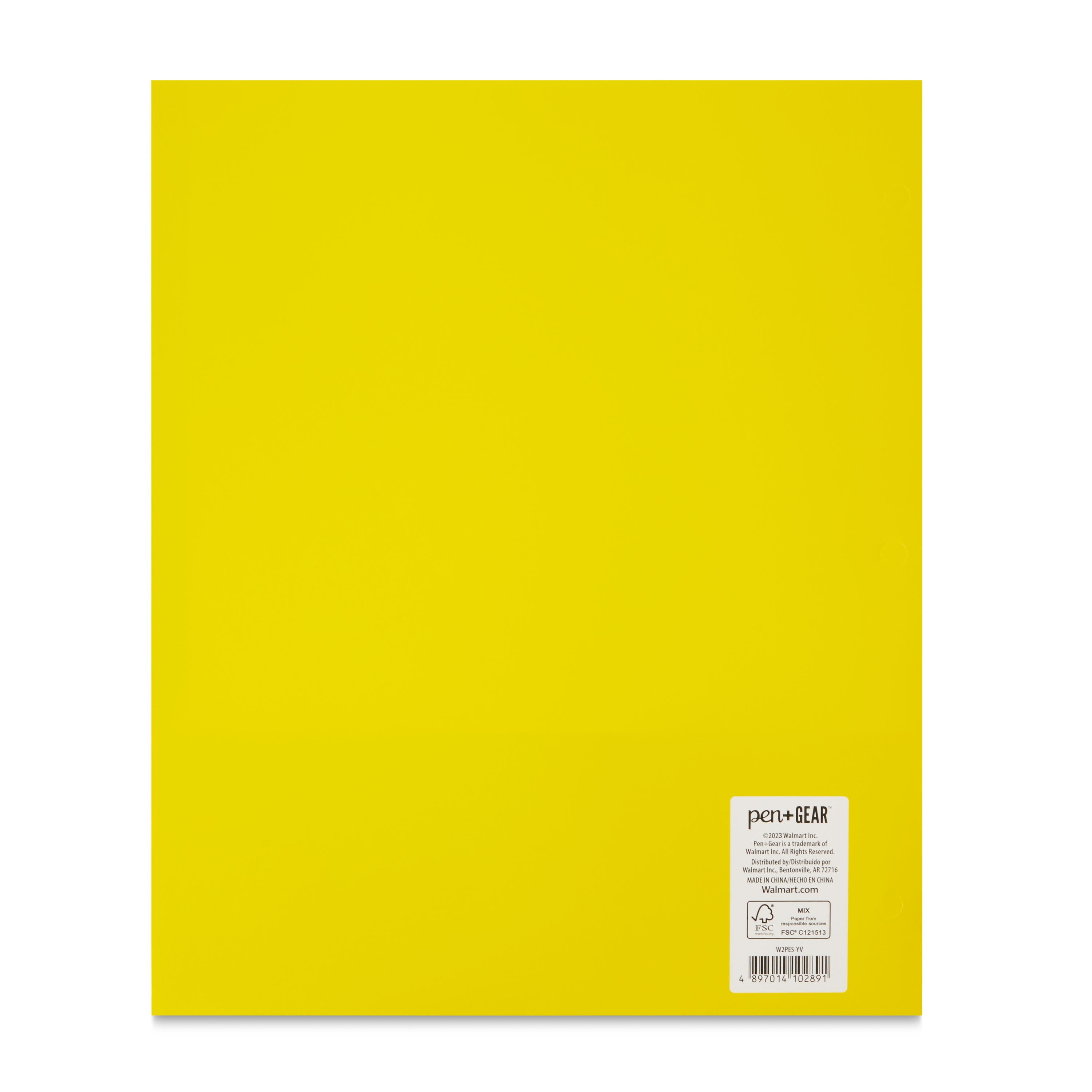(5 pack) Pen+Gear Letter Size 2-Pocket Paper Folder, Solid Yellow Color