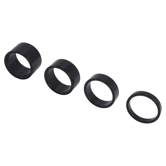 4Pcs/Set 5/10/15/20mm Aluminum Alloy Headset Stem Spacer 28.6mm Fork Washer Cap for Road Bike Cycling,Black