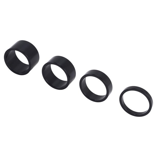 4Pcs / Set 5/10/15/20 mm Auriculares de Aleación de Aluminio Stem Spacer Mtb 28.6Mm Tapa de Arandela de Horquilla para Ciclismo de Carretera, Negro