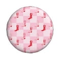 thumbnail image 3 of Spare Tire Cover, Retro pink Cowgirl boots checkerboard Wheel Cover Tire Covers for Trailers Car Truck Camper Universal Tire Covering Fits Diameter 17 inch, 3 of 7