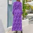thumbnail image 3 of Purple Lavender Dress Flower Print Cute Maxi Dress Street Style Bohemia Long Dresses High Neck Graphic Vestido, 3 of 5
