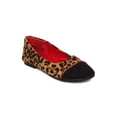 thumbnail image 1 of New Girl Jelly Beans Lion Faux Suede Leopard Capped Toe Ballet Flat, 1 of 5