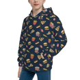 thumbnail image 2 of Fotbe Fastfood Pattern Youth Pullover Hooded Sweatshirt, Boys Hoodie, Kangaroo Pocket Hoodie for Kids Girls -Medium, 2 of 6