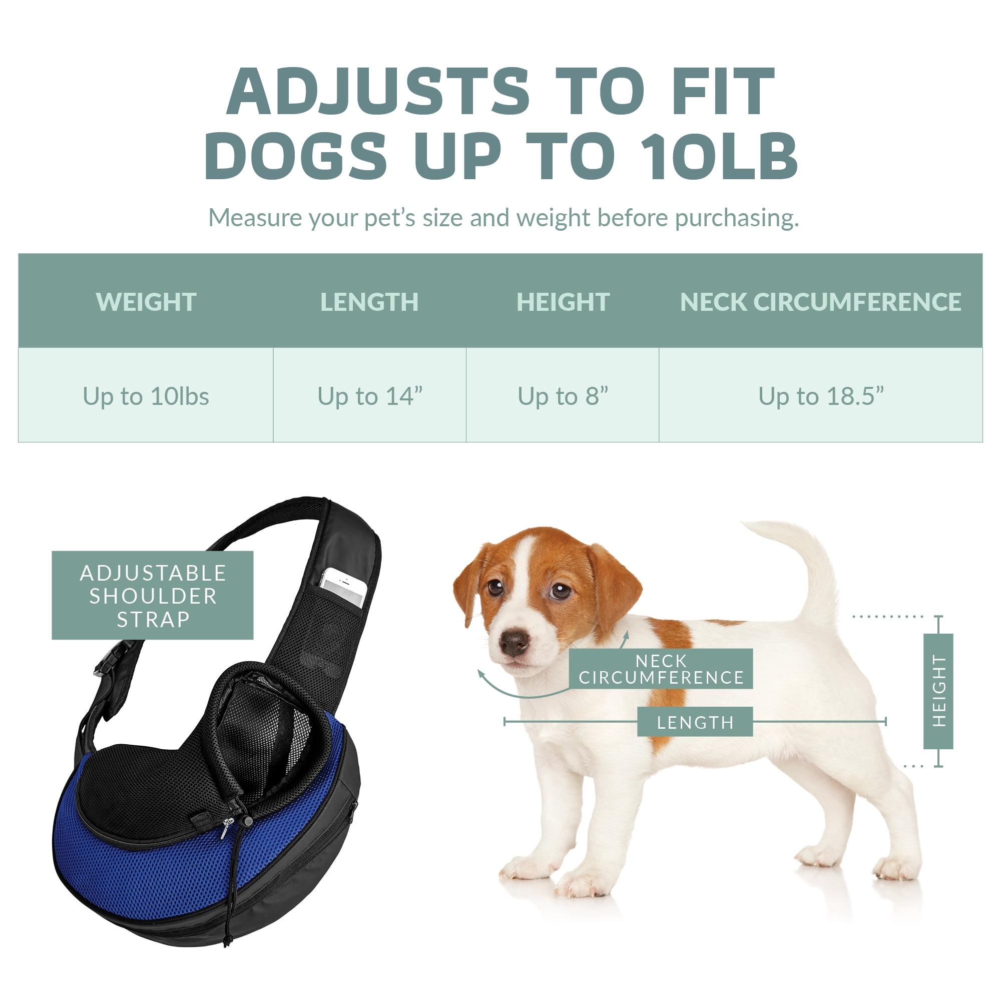 Katziela Pet Carrier Sling Bag, Airline Approved, 600D Oxford, Dog & Cats, with Straps, Blue, 1 Pack