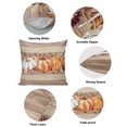 thumbnail image 5 of Fall Throw Pillow Covers&nbsp;16x16 Inch Set of 2 Orange Pumpkin Decorative Pillow Covers White Pumpkin Leaves Wood Grain Cushion Cover Pillowcase for Sofa Couch Bed Home Decor, 5 of 9