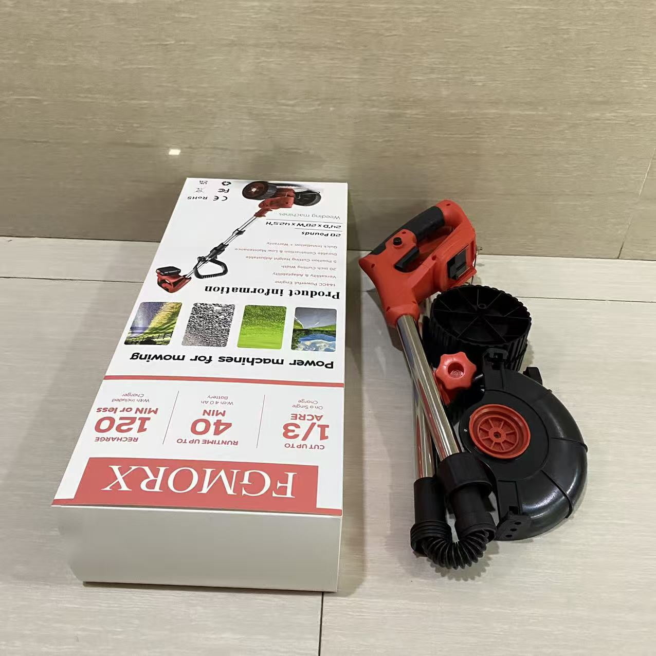 FGMORX Weeding machines,14-Inch Cordless String Trimmer & Edger, (2 x 21V 4.0Ah Electric Brush Cutter Battery Powered), Telescopic Handle, 3 Cutting Methods