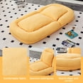 thumbnail image 3 of Folding Sofa Chair with 5 Adjustable Positions Plush Floor Lounge Chair for Gaming, Meditation and Relaxation (Yellow), 3 of 9