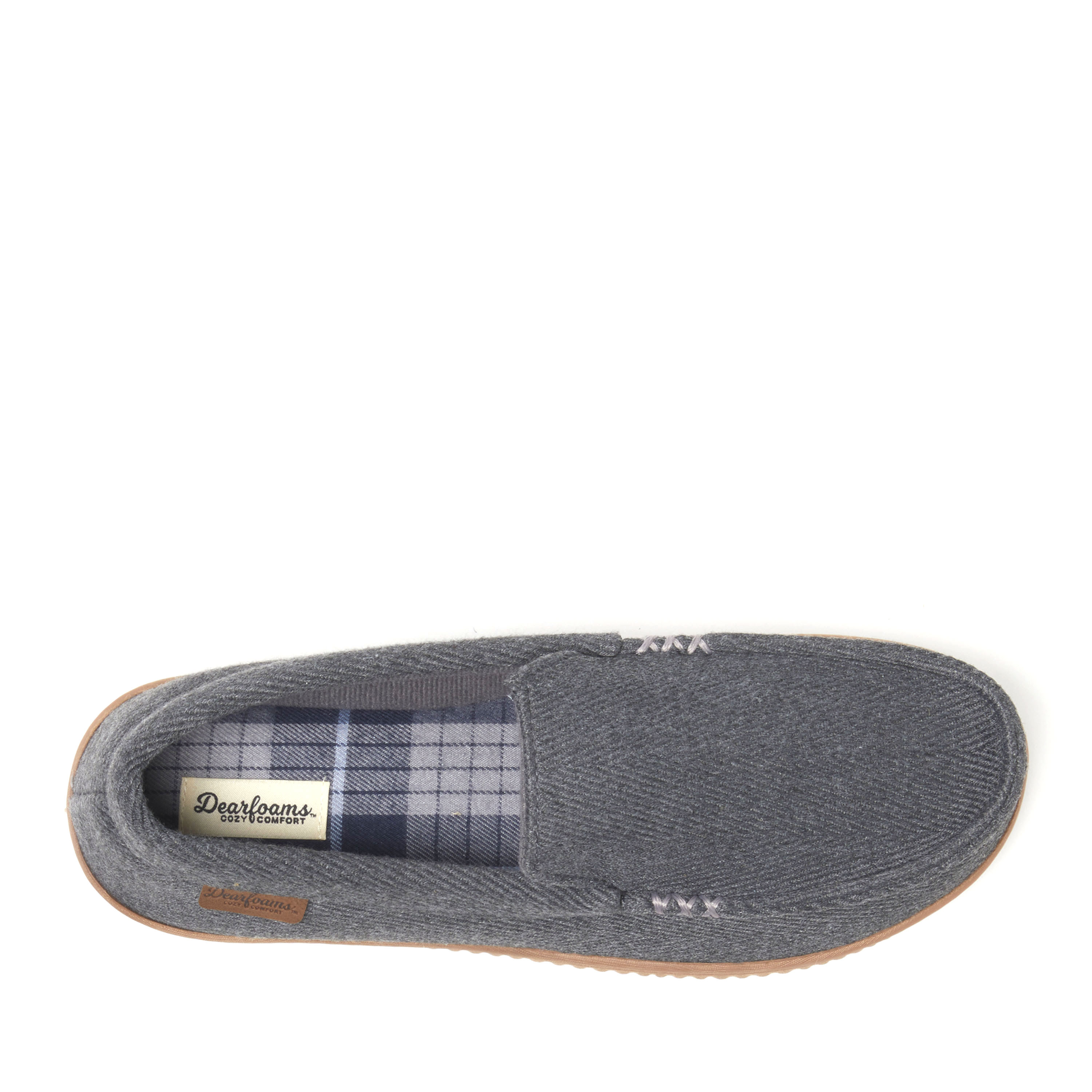 Dearfoams Men's Cozy Comfort Woven Moc With Accent Stitch photo 4