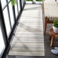 thumbnail image 3 of SAFAVIEH Cabana Fedelma Striped Indoor/Outdoor Runner Rug, Ivory/Grey, 2'2" x 11', 3 of 14