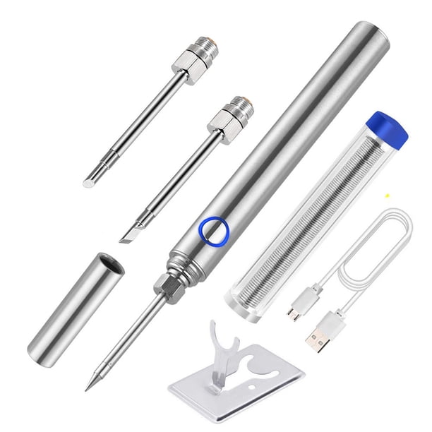 Kit portátil de soldador USB con punta 510 - Lápiz inalámbrico recargable para reparación electrónica, bricolaje y soldadura en movimiento