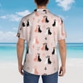 thumbnail image 6 of Xecao White And Black Rabbit print Hawaiian shirt - a stylish short-sleeve button-down for men, perfect for casual beach and tropical outings., 6 of 9