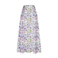 thumbnail image 4 of Spring Dresses for Women Viikei A-Line Skirt with Pockets for Convenience,Viikei Women's Printed Elastic Waistband Pleated Pocket Skirt With Mid Calf Skirt Purple XL, 4 of 5