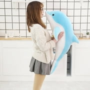 Plush Dolphin Pillow Toy, 11.8 Inches Marine Animal Stuffed Doll for Kids, Soft and Safe Design,Blue