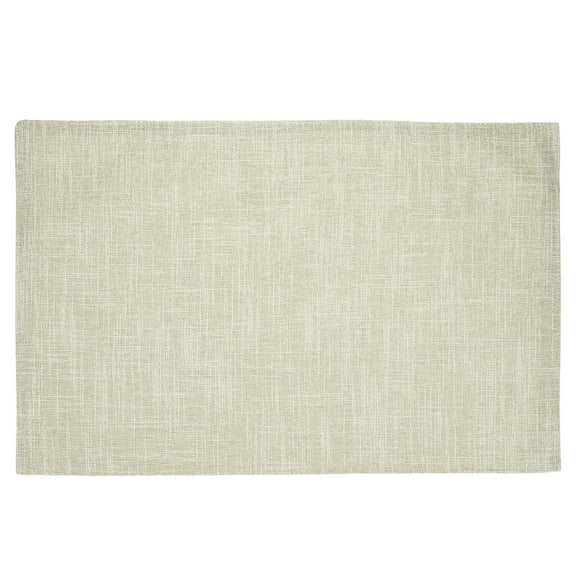 Uxcell 4pcs Linen Fabric Placemat 12" x 18" Polyester Rectangle Place Mats, Beige