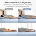 thumbnail image 3 of Momcozy Knee Pillow for Side Sleepers with Cooling Cover, Soft Memory Foam Spine Alignment Pregnancy Leg Pillow for HIPS, Back, Sciatica Pain, Fixed Strap for Moving, Wider Contact Even Pressure, 3 of 9