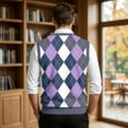 thumbnail image 4 of Men's Wool Blend Sweater Vest Classic V-Neck Knitwear Sleeveless Pullover Argyle Knit Lightweight Casual Fall Sweat Vest, 4 of 6