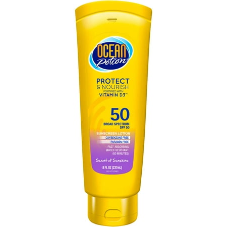 Ocean Potion Sunscreen Lotion Protect & Nourish SPF 50 Scent of Sunshine, 8.0 FL oz