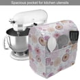 thumbnail image 2 of Retro Stand Mixer Cover, Dahlia Flower Petal Printed Watercolor and Doodled Circles and Geometric Dashed Lines, Kitchen Appliance Organizer Bag Cover with Pockets, 5 Quarts, Multicolor, by Ambesonne, 2 of 4