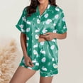 thumbnail image 2 of Xmyrz Pajama Sets For Women 2 Piece Short Sleeve Lapel Print Likable Bunny Shorts Set Button Down Loungewear Lightweight Pj'S Sleepwear Outfit, 2 of 5