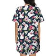 thumbnail image 3 of Rocae Rabbit And Rose for Two Piece Sleepwear Pajamas Sets for Women Soft Short-Sleeved Pjs with Lounge Shorts 3X-Large, 3 of 9