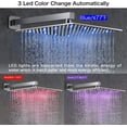 thumbnail image 6 of 12" LED Chrome Shower Faucet System Set Square Shower Head W/Handheld Mixer Tap, 6 of 13