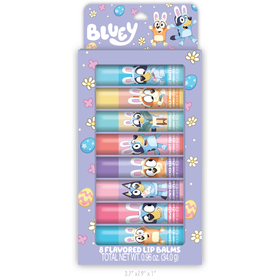 Bluey Easter Multi Pack Lip Balm, 8 Pieces, Scented and Flavored, 34g