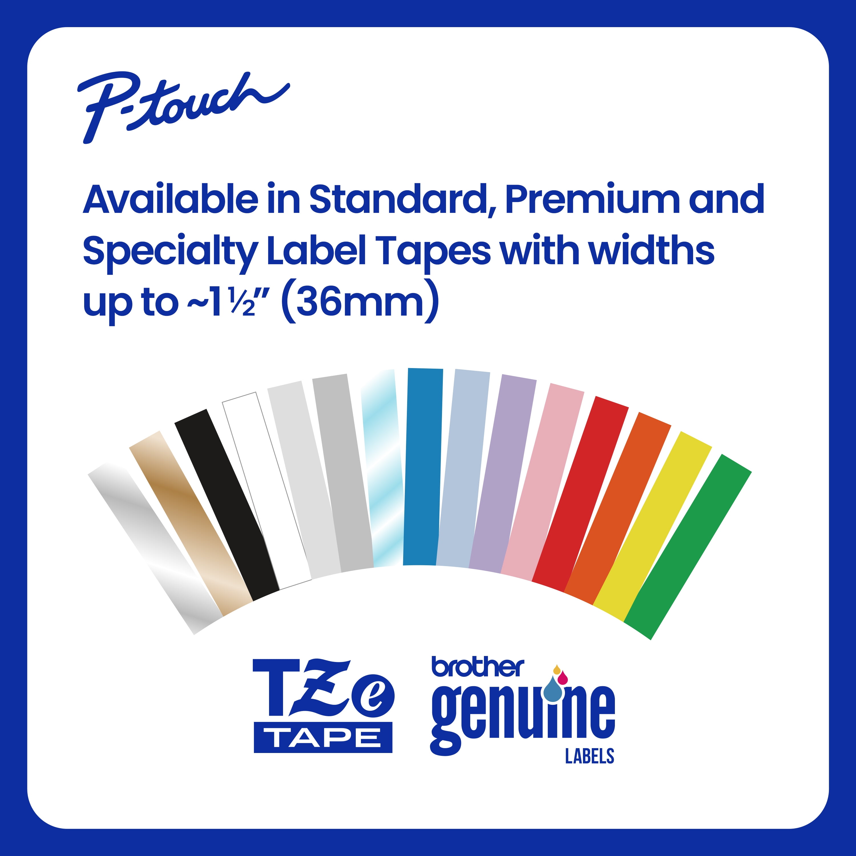 Brother P-touch TZeS231 Black Print on White Label Tape, 1/2in (12mm) x 26.2ft (8m) Laminated, 1-Piece