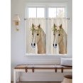 thumbnail image 2 of Farmhouse Striped Living Room Curtains 2 Panel, Watercolor Horse Flower Leaf Beige Cafe Window Treatment, Farmhouse Bedroom Bathroom Kitchen Curtains Drapes 104"x54", 2 of 6