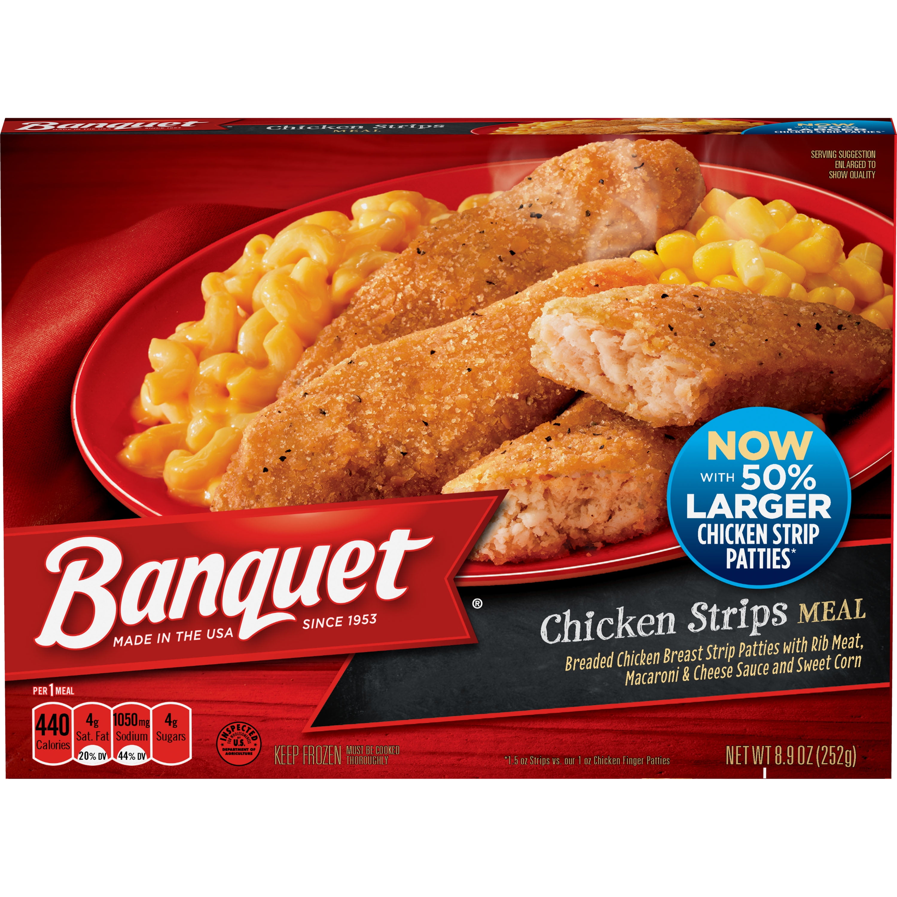 Banquet Classic Chicken Strips Frozen Single Serve Meal 8.9 Ounce ...