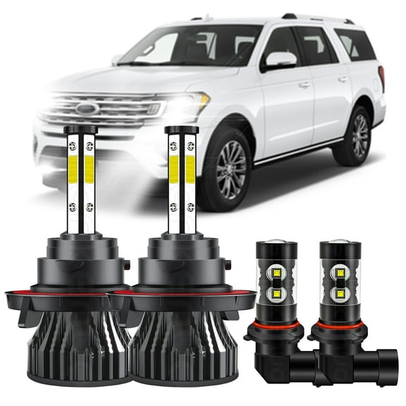 For 2006-2010 Ford Explorer LED Headlights H13 High/Low Beam H10 Fog Light Bulbs