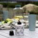 thumbnail image 4 of Linterna de exterior de la marca TIKI Glass Tiedye Blue, paquete de 3, 4 of 5