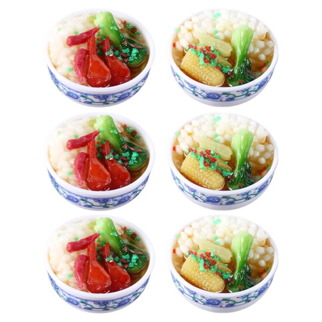 6 uds comida de imitación celadón cubierta de cuenco arroz refrigerador pegatina mensaje pegatina