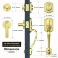 thumbnail image 7 of Front Door Lock Set, Brushed Gold Front Door Handle and Deadbolt Set, Vintage Exterior Door Lock Set, Door Handle Exterior Reversible for Right&Left Door, 7 of 7