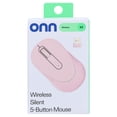 thumbnail image 2 of Onn Silent Wireless 5-Button Mouse with 1600 DPI, USB Nano Receiver, Pink, 2 of 9