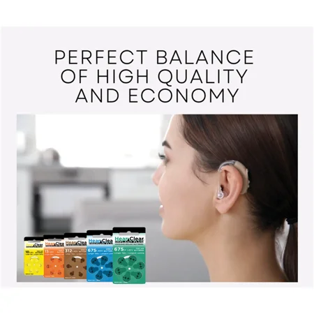 HearClear Size 10 Zinc-AIr 1.45V Hearing Aid Batteries (60 Pack)