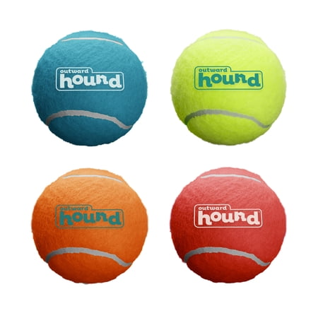 Outward Hound Squeaker Ballz Dog Toy - 4 Pack, Multi, Medium