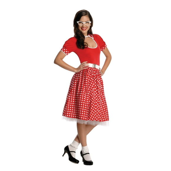 Rubie's Women's Secret Wishes 50s Nerd Girl, Red/White, Small