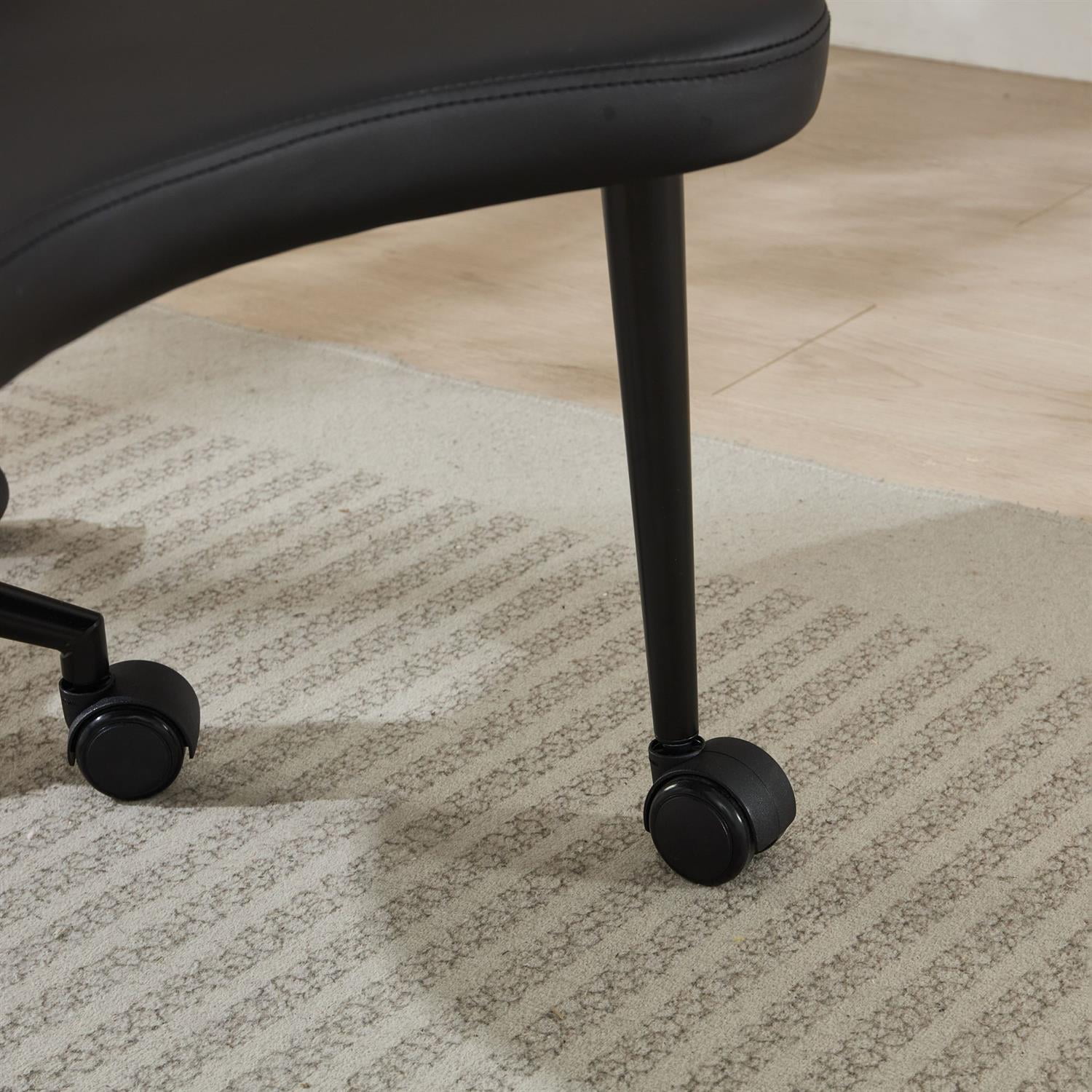 Demi Bonn 36" Desk Chair with Lumbar Support and Adjustable Stool, Meditation Chair for Home, Office, Black