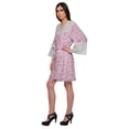 thumbnail image 4 of Moomaya Printed Cotton Venice Lace Bridesmaid Robe Short Robes For Women, 4 of 6