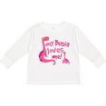 thumbnail image 3 of Inktastic My Busia Loves Me Girl Dinosaur Girls Long Sleeve Toddler T-Shirt, 3 of 5