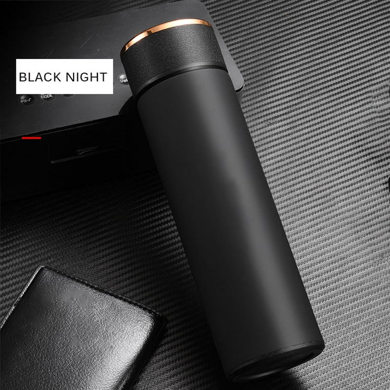 Stainless Steel Temperature Water Bottle Thermos, Double Wall Vacuum  Intelligent Cup with LCD Smart Display for Office, Home, Gym, Outdoor  Travel Hot and Cold Drinks (500 ML – Black) – MSNKART