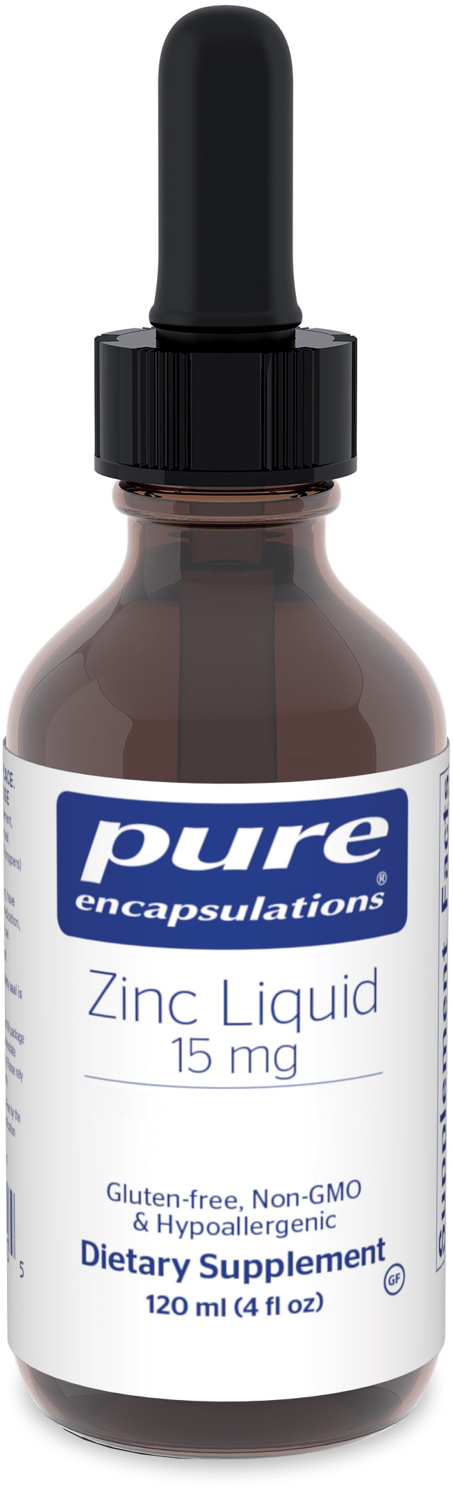 Pure Encapsulations Zinc Liquid 15 mg Zinc Gluconate Hypoallergenic