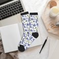 thumbnail image 6 of KLL Blue Flax Flowers Print Cool Socks Men's Women's Crew Socks Funny Crazy Novelty Stockings, 6 of 7