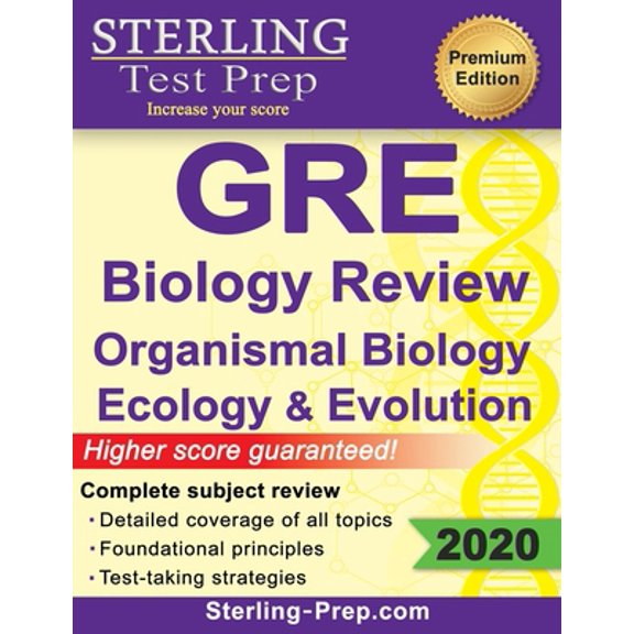 Pre-Owned Sterling Test Prep GRE Biology: Review of Organismal Biology, Ecology and Evolution (Paperback) 1947556525 9781947556522